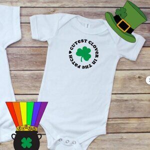 Handmade T-Shirt - 'Cutest Clover in the Patch' great for St. Pattys Day